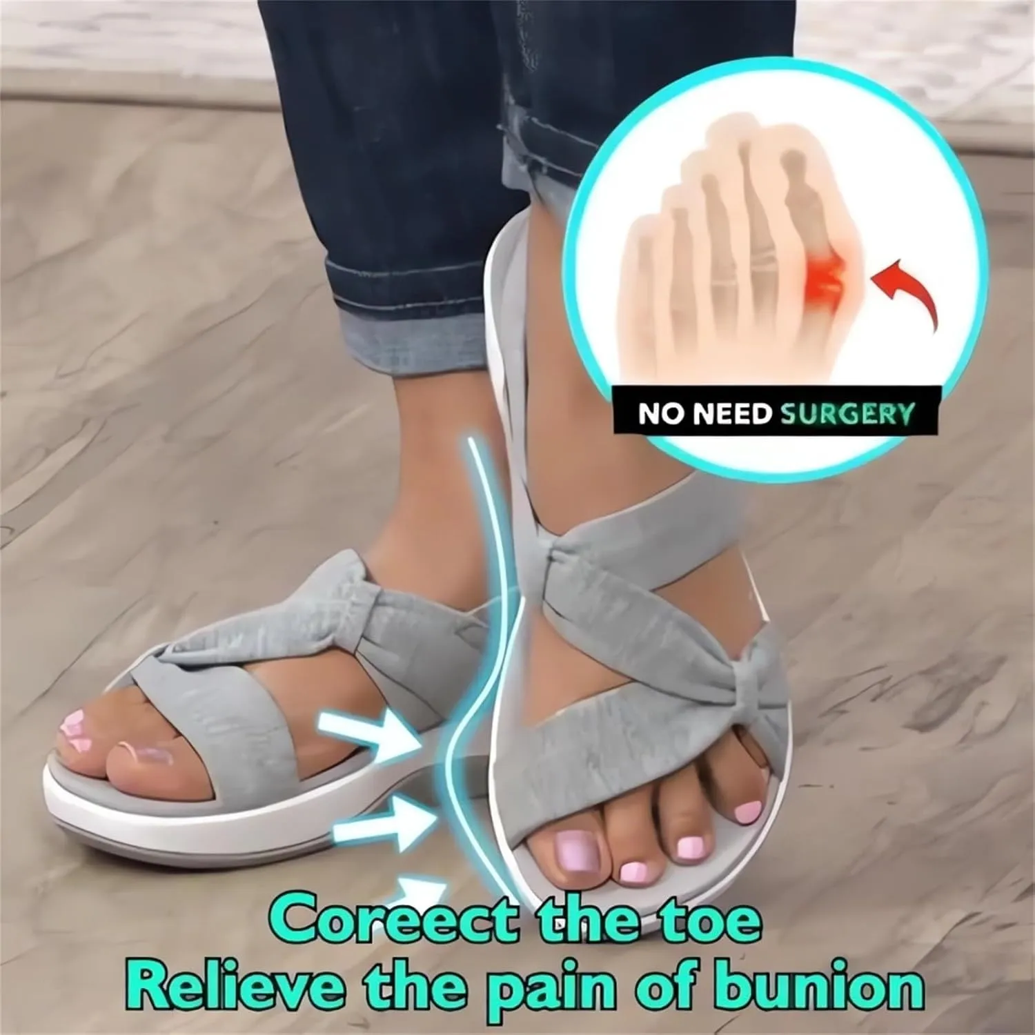 Sandals Women Comfortable Orthotic Sport Slippers Ankle Strap Wide Width Arch Support Shoes Beach Summer 2025 Extra Breathable Air Vacation Slide Sandls Orthopedic Walking Flat Sandal