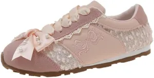Satin Laces Sneakerina Bow Ballet Sneakers Women Girls Cute Y2K Retro Leather Round Toes Dress Shoes Chunky Sole Platform Breathable Tennis Sneakers Preppy Back to School Gifts Daughter Granddaughter