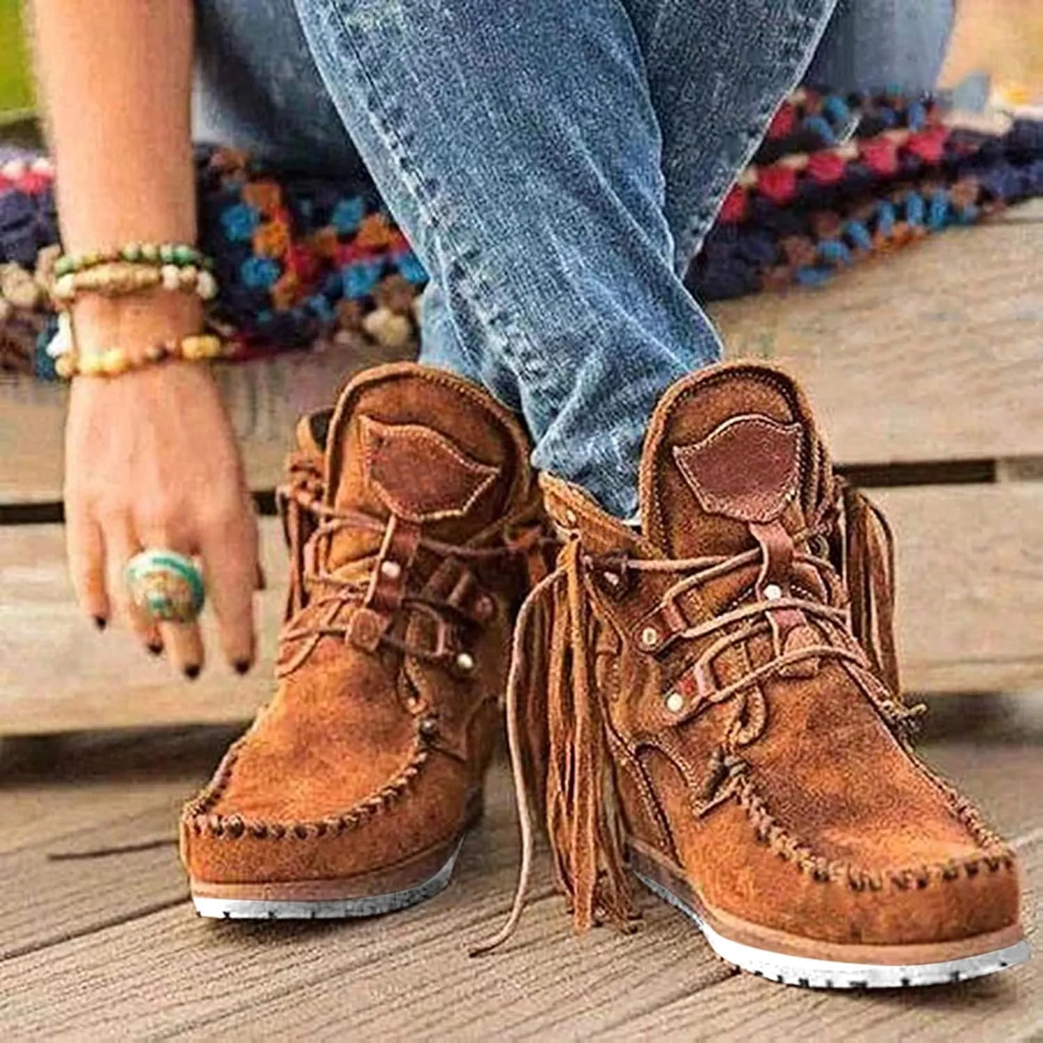 SBGMoSJ Ankle Boots Men Western White Ankle Boots Chunky Heel Womens Ankle Cowboy Boots Square Toe Suede Ankle Boots for Women Taupe Cowgirl Booties for Women Wide Calf