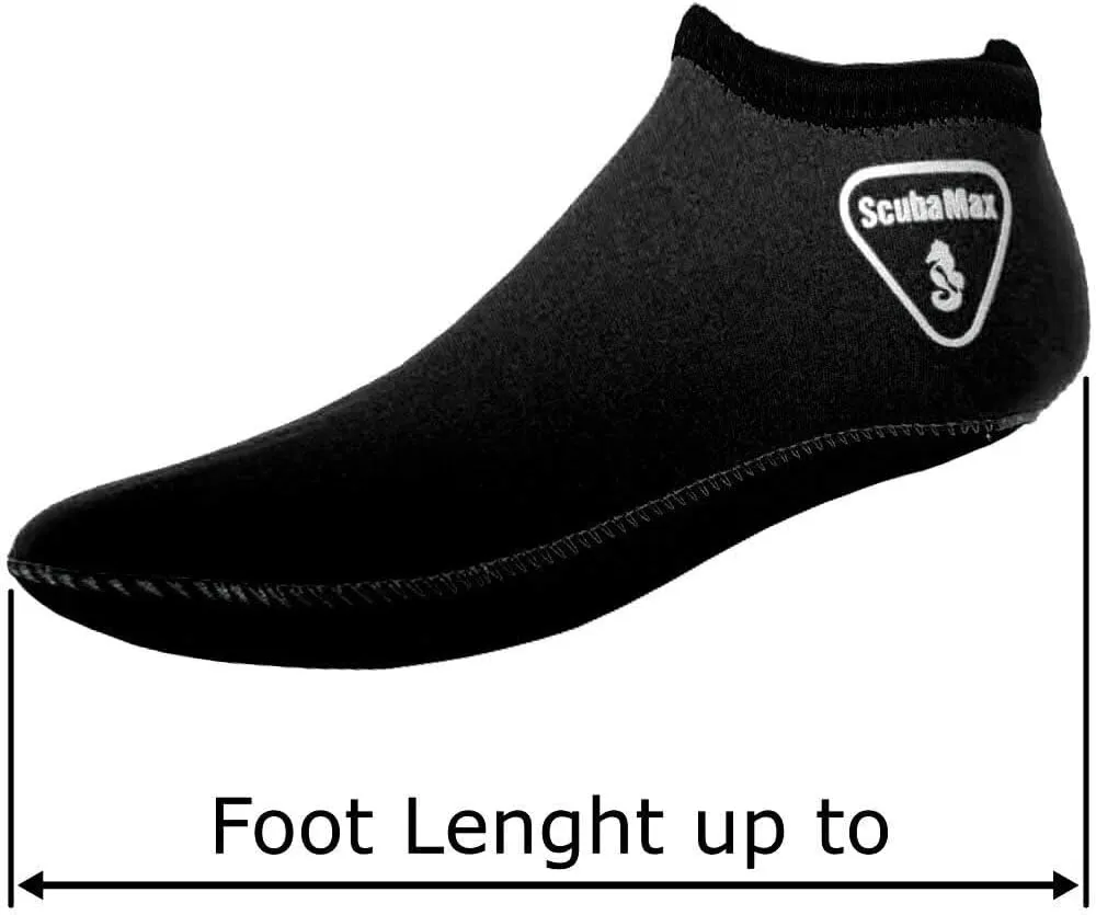ScubaMax Low Cut Scuba Diving 3mm Premium Neoprene Socks Snorkel Fin Anti-Slip Sock Swim Men Women Dive Wetsuit Booties