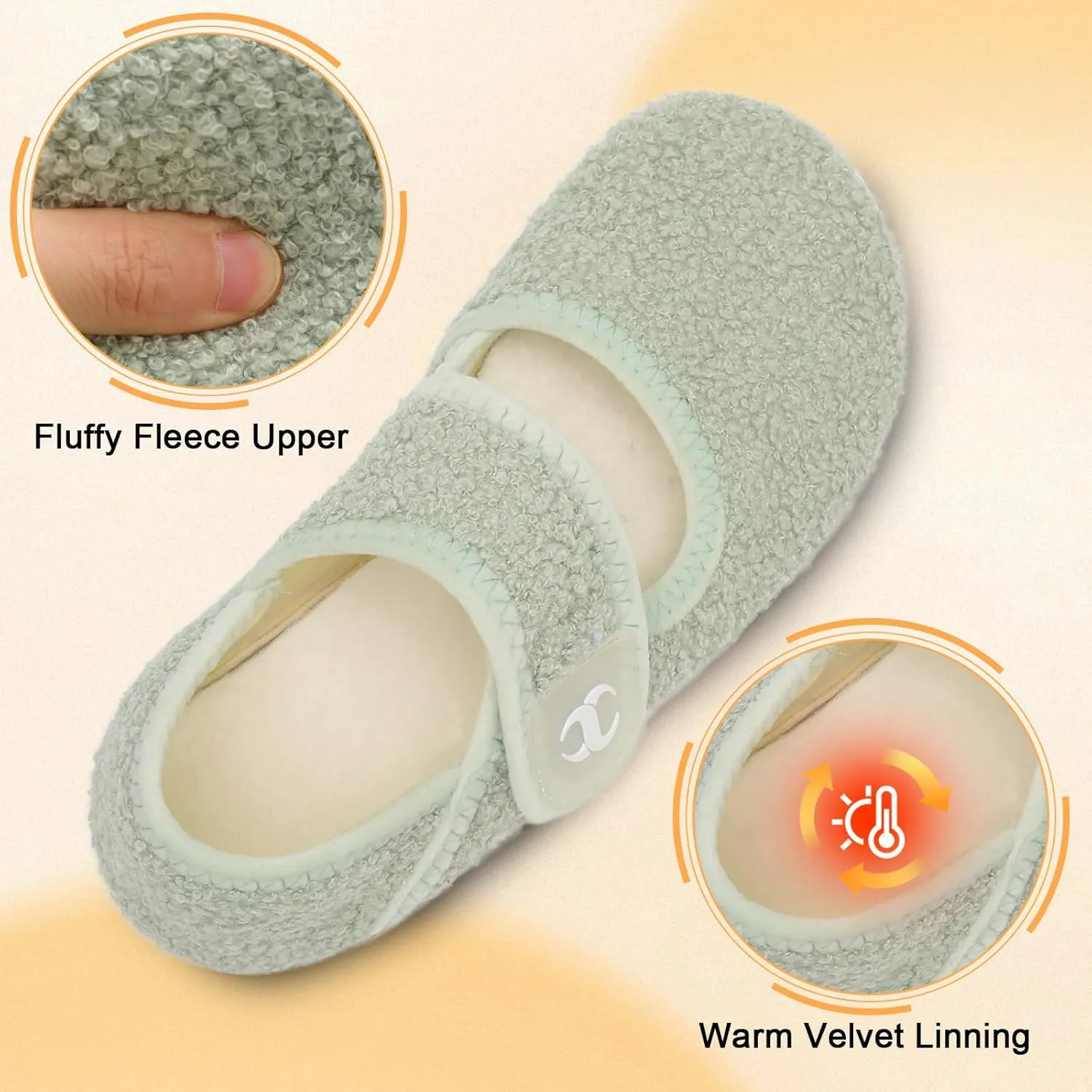 Scurtain Comfy House Slippers for Women Men Wide Diabetic Sock Slippers Soft Slip On Slippers Cozy Barefoot House Shoes