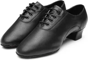 Shoes Boys Modern Dance Shoes Prom Ballroom Latin Dance Shoes Solid Color Lace Up Boys Snow Boots Size 12 (Black, 35)