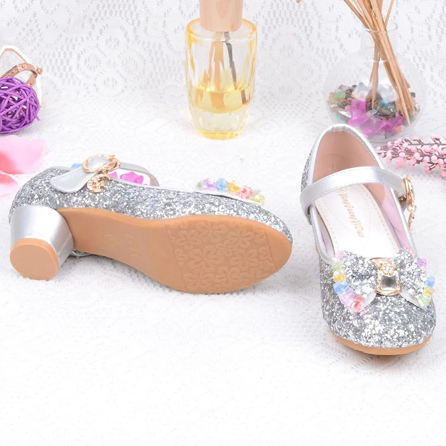 Shoes for Girls, 5-13 Years Infant Kids Baby Girls Pearl Crystal Bling Bowknot Single Princess Shoes Sandals