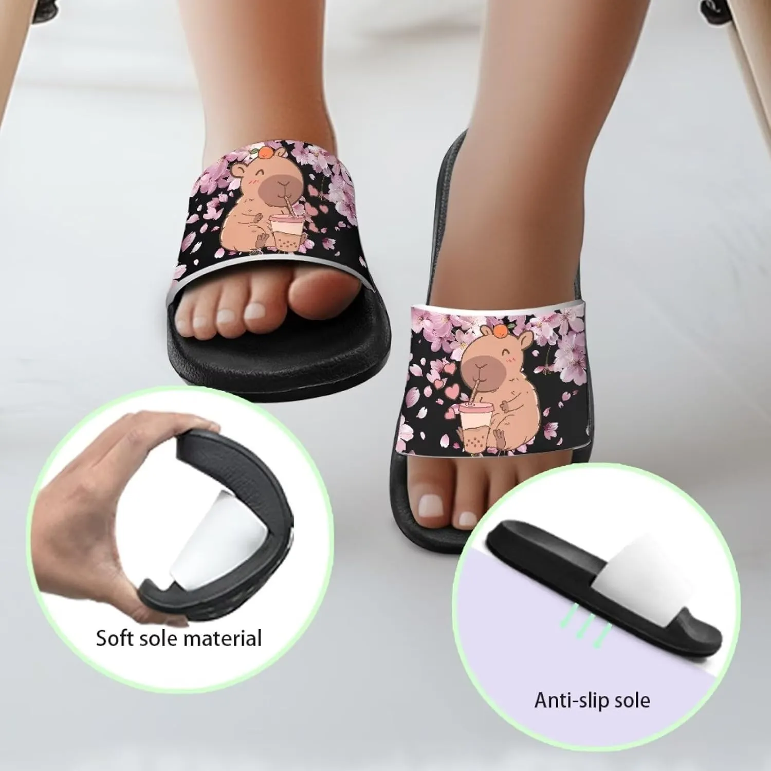 Slides for Kids Summer Slippers Lightweight Beach Sandals for Teen Girls