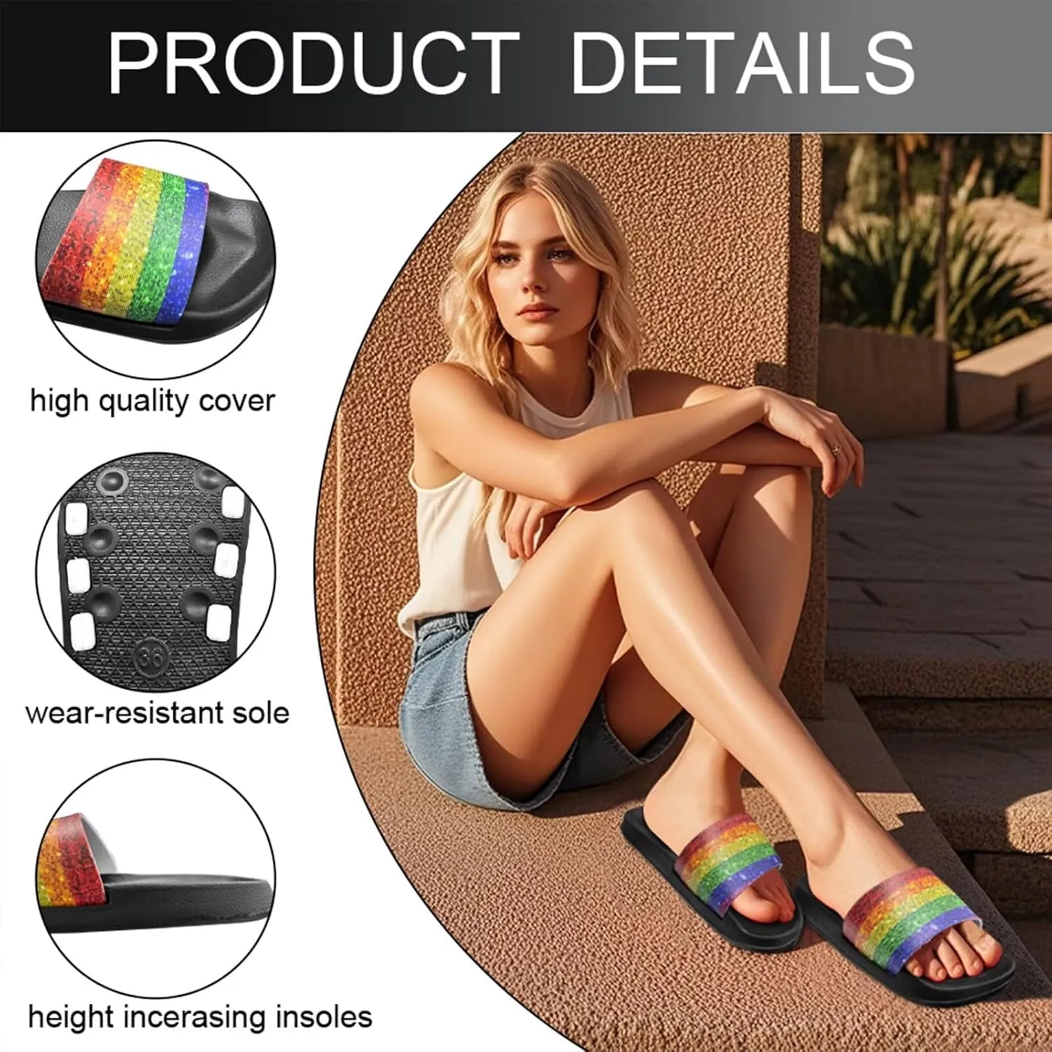 Slides Slippers for Women Men Shower Slippers Pool Beach Sandals Non Slip Flat Sandals for Summer