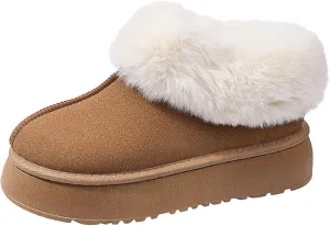 Snow Boots for Women Mini Snow Boots Fur Fleece Ankle Boots Winter Boots Platform Boots Warm Water Resistant Non-slip Indoor & Outdoor