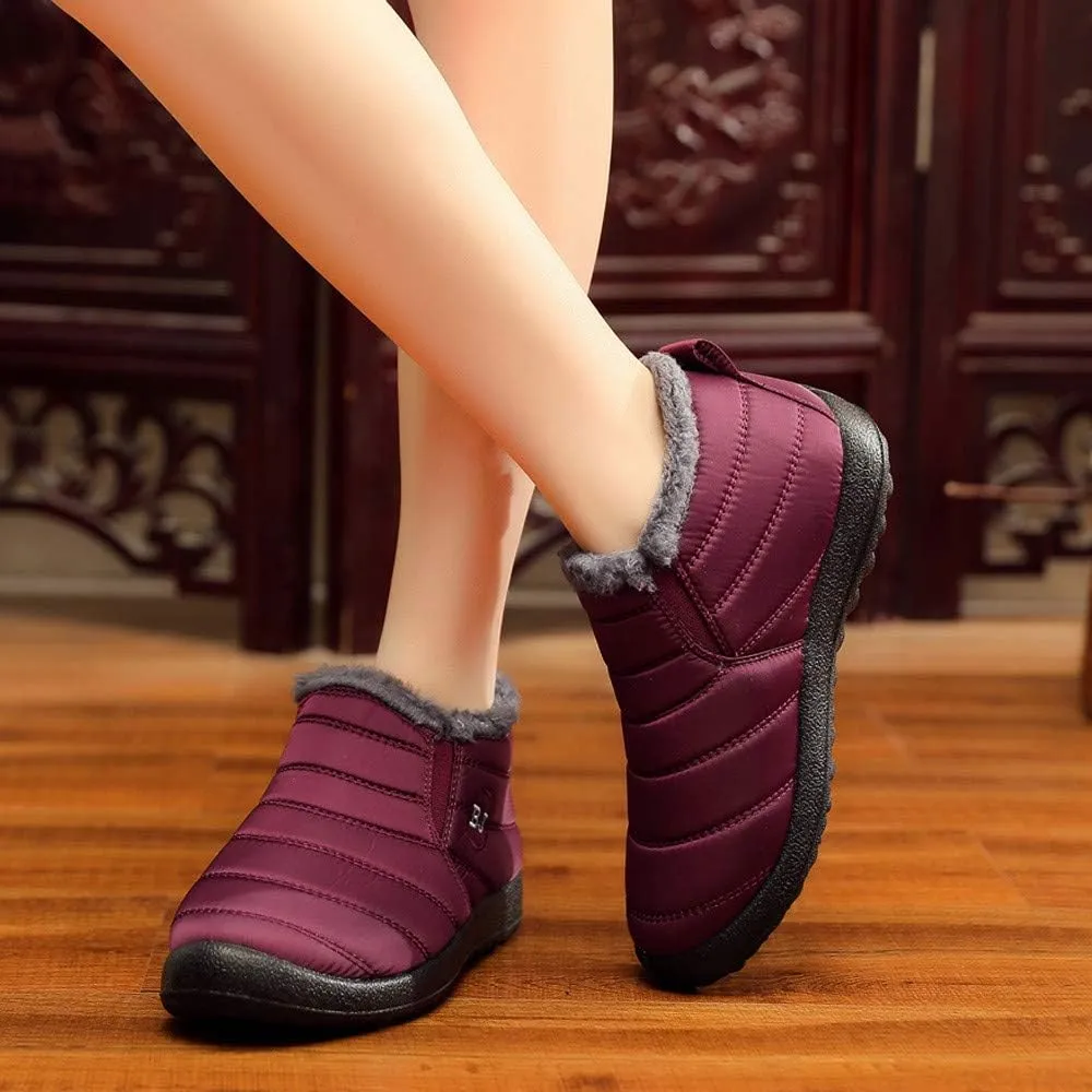 Snow Boots for Women Shoes Winter Slip On Ankle Booties Warm Fur Lined Waterproof Comfortable Womens Mens Short Boots