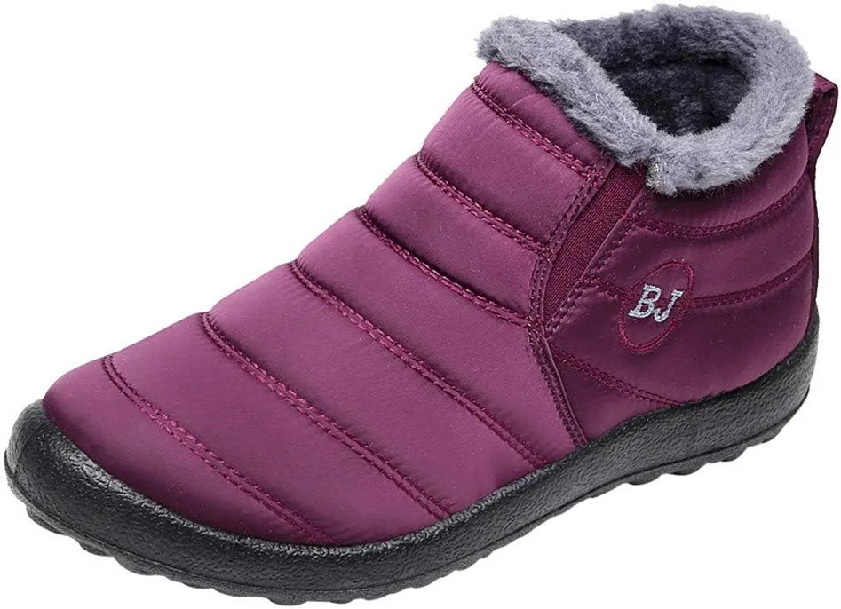 Snow Boots for Women Shoes Winter Slip On Ankle Booties Warm Fur Lined Waterproof Comfortable Womens Mens Short Boots