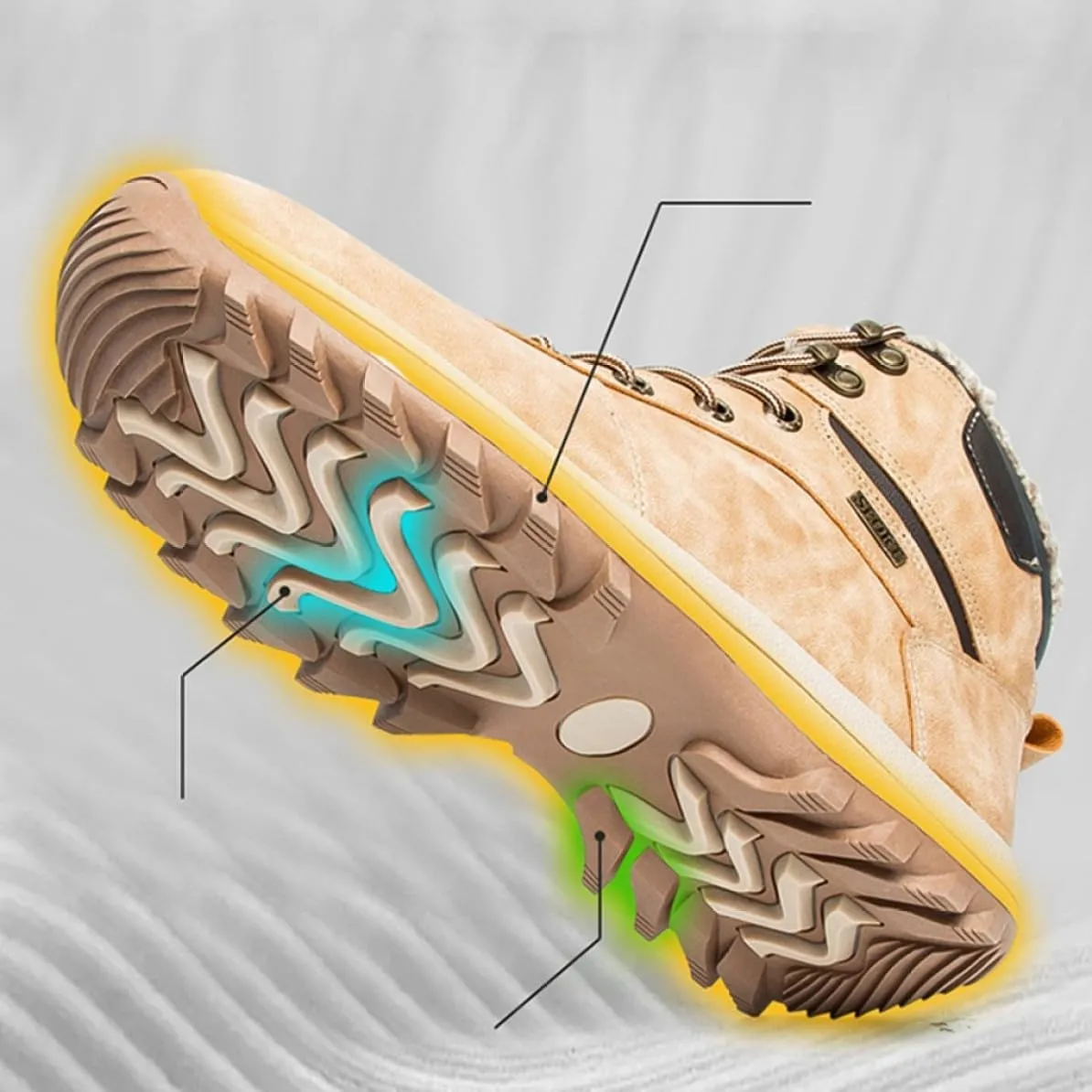 Snow shoes for men snow boots winter boots cold weather boots waterproof winter boots lightweight climbing shoes autumn winter lace-up boots thick soles cotton shoes snow shoes Father's Day outdoor