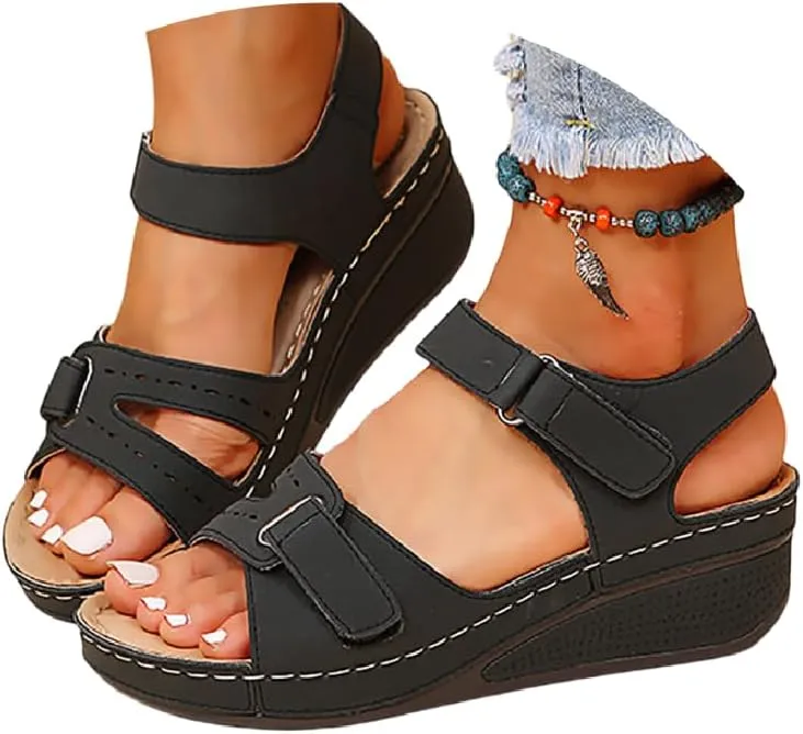 Soft & Stylish Wedge Sandals for Effortless Comfort 2025 Breathable Orthopedic Walking Platform Sandals Women Wide Sandal