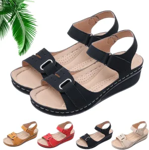 Soft & Stylish Wedge Sandals for Effortless Comfort 2025 Leather Orthopedic Walking Platform Sandals Women