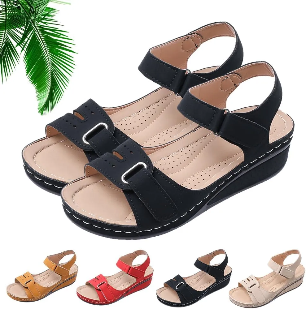 Soft & Stylish Wedge Sandals for Effortless Comfort 2025 Leather Orthopedic Walking Platform Sandals Women