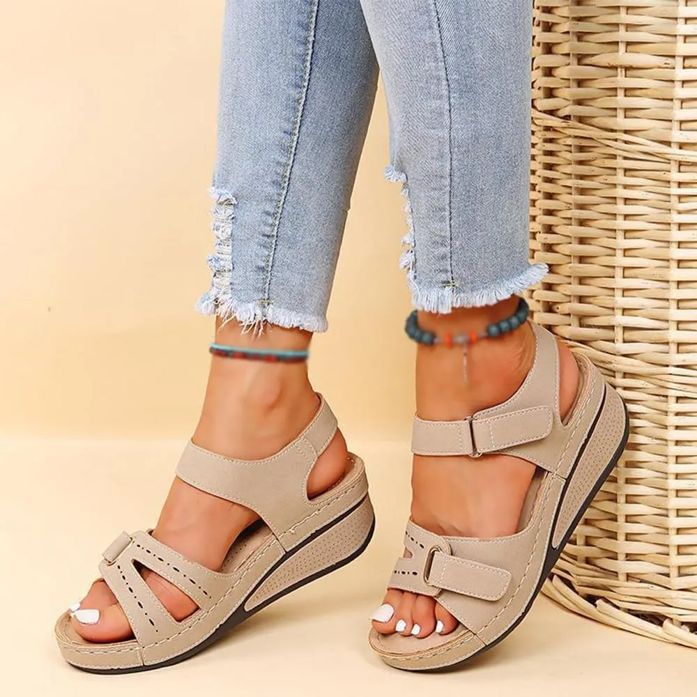 Soft & Stylish Wedge Sandals for Effortless Comfort 2025 Leather Orthopedic Walking Platform Sandals Women