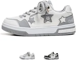 Star Chunky Sneakers for Women Trendy Casual Aesthetic Platform Skate Walking Shoes Couple Shoes
