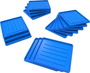 Storex School Locker - Office Cubicle Mini Boot and Shoe Tray, 12-3/8 x 11 x 7/8 Inches, Blue, 18-Pack (00804A18C)