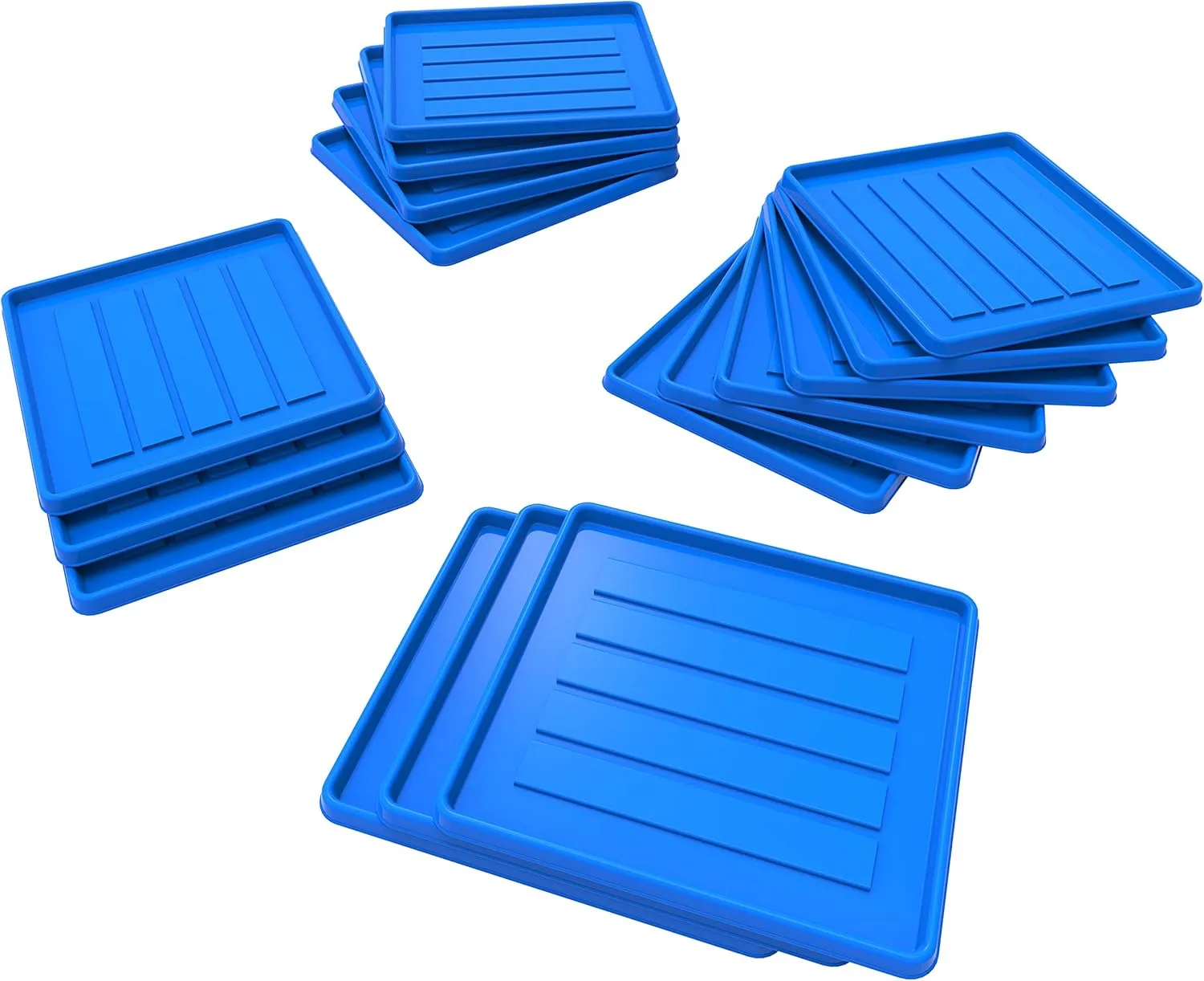 Storex School Locker - Office Cubicle Mini Boot and Shoe Tray, 12-3/8 x 11 x 7/8 Inches, Blue, 18-Pack (00804A18C)