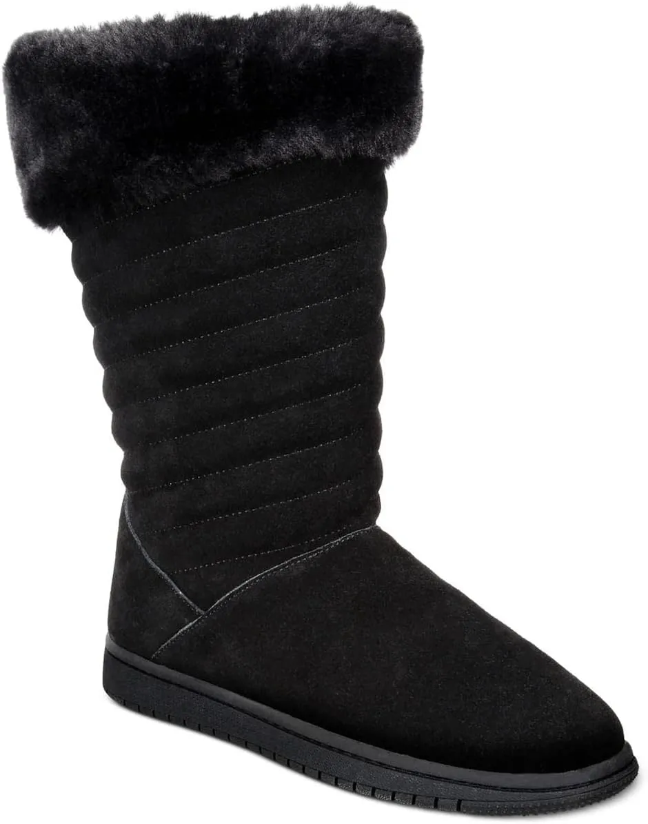 Style & Co. Womens Novaa Suede Winter & Snow Boots Black 8 Medium (B,M)