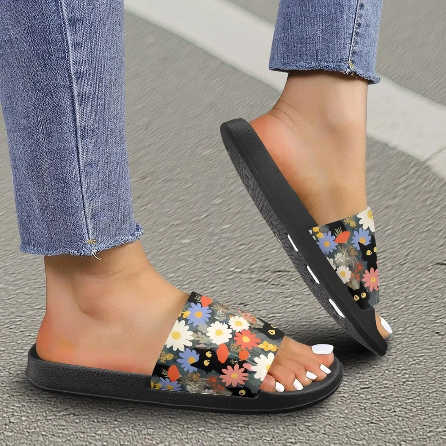 Summer Slide for Women Slip on Sandals Lightweight Cloud Soft Slippers Non-Slip Shower Slipper SizeUS 5-12.5
