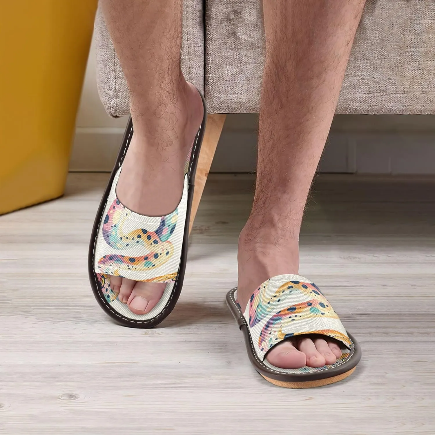 Summer Slipper Snake Bot Graphic White Indoor House Men Women Quick Drying Slippers