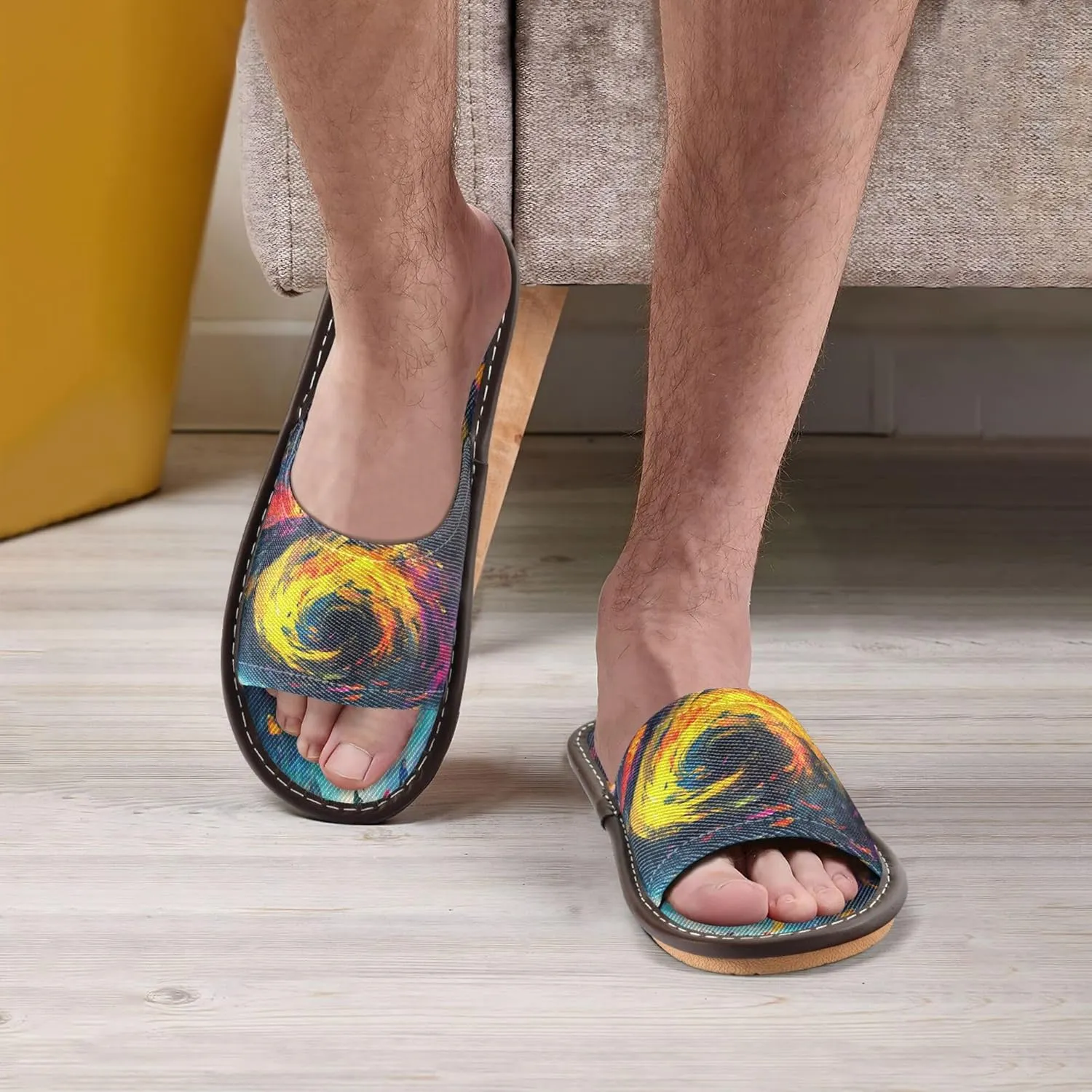 Summer Slipper Tornado Storm Oil Painting Indoor House Men Women Quick Drying Slippers
