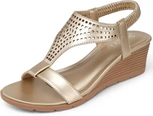 SWQZVT Women Sandals Wedge Low: Dressy Summer Sandal - Comfortable Hollow Out Sandals