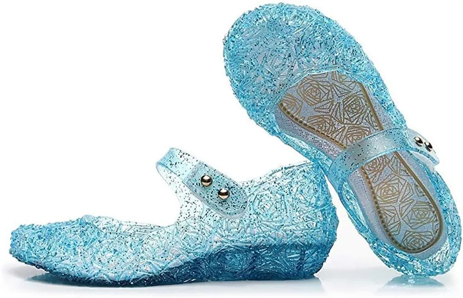 techcity Princess Girls Sandals Dress Up Dance Party Cosplay Jelly Shoes for Kids Toddler Mary Janes