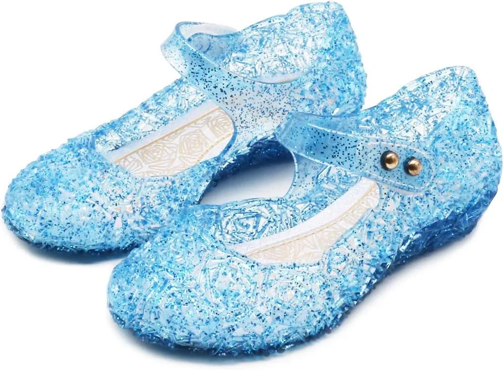 techcity Princess Girls Sandals Dress Up Dance Party Cosplay Jelly Shoes for Kids Toddler Mary Janes