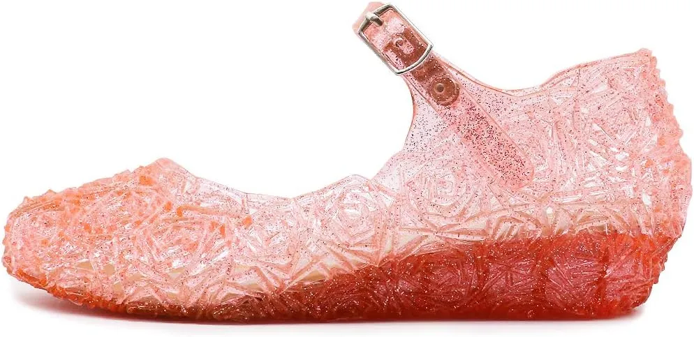 techcity Princess Girls Sandals Dress Up Dance Party Cosplay Jelly Shoes for Kids Toddler Mary Janes