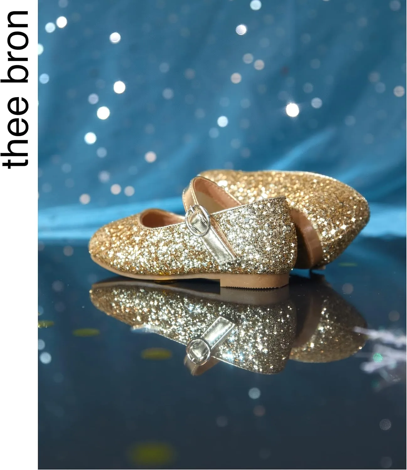 THEE BRON Little Girls Princess Shoes 3-12 Years Ballet Flats Soft Non-Slip Dress Shoes for Wide Feet