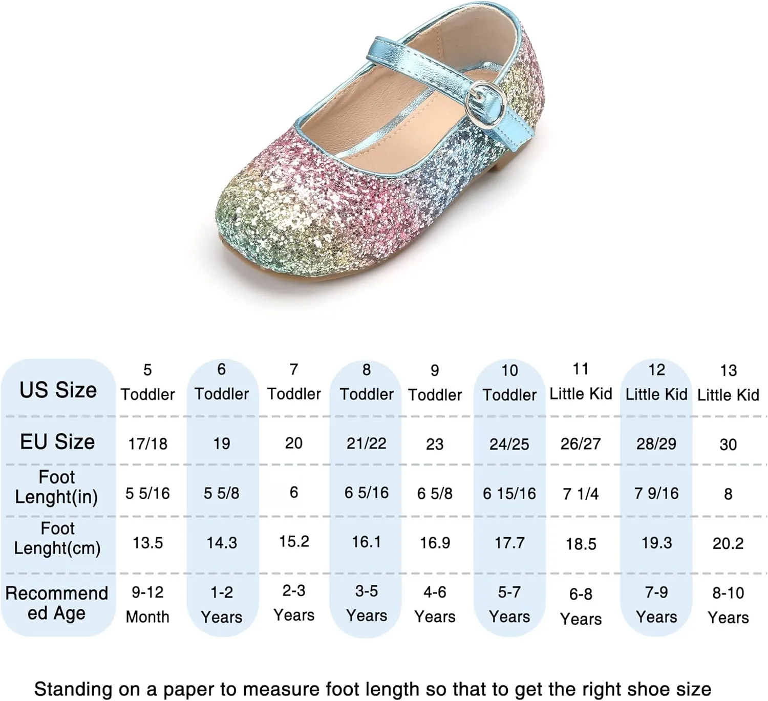 THEE BRON Little Girls Princess Shoes 3-12 Years Ballet Flats Soft Non-Slip Dress Shoes for Wide Feet