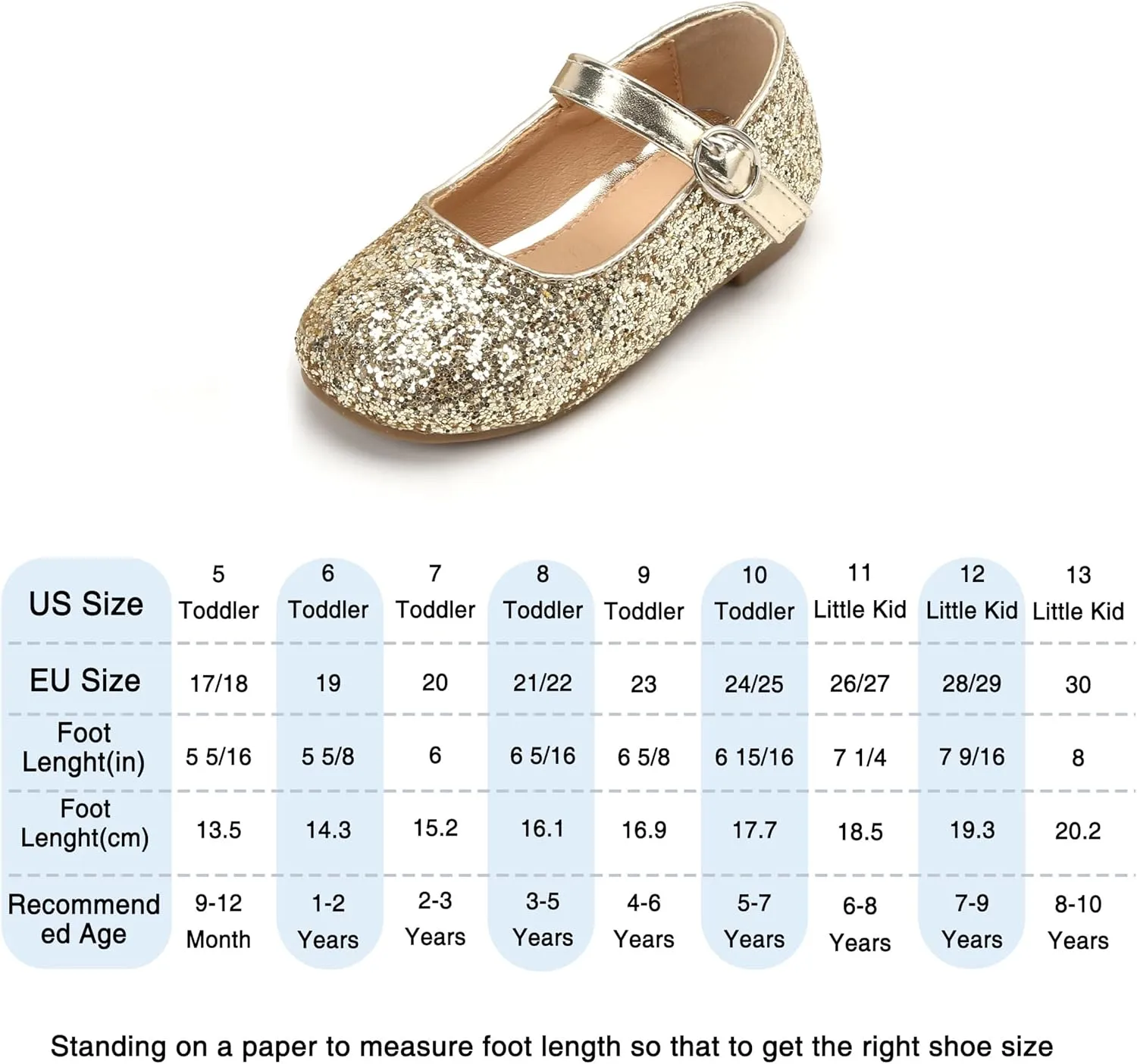 THEE BRON Little Girls Princess Shoes 3-12 Years Ballet Flats Soft Non-Slip Dress Shoes for Wide Feet