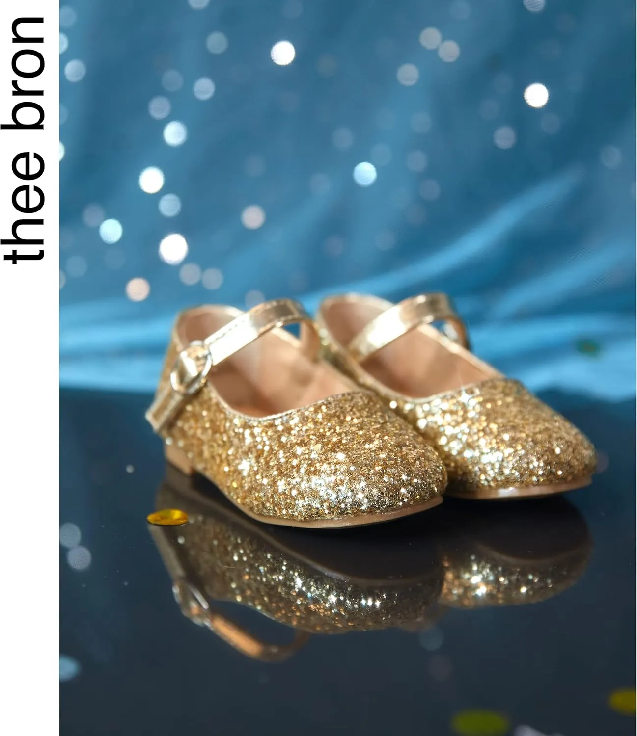 THEE BRON Little Girls Princess Shoes 3-12 Years Ballet Flats Soft Non-Slip Dress Shoes for Wide Feet