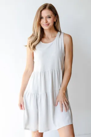 Thoughts Of You Linen Tiered Mini Dress