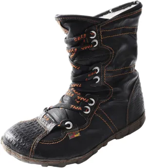TMA EYES Women Snow Boots PU and Genuine Leather Patchwork Faux Fur Inner Lining Slip-Resistant and Long-Lasting Woemn Ankle Boots