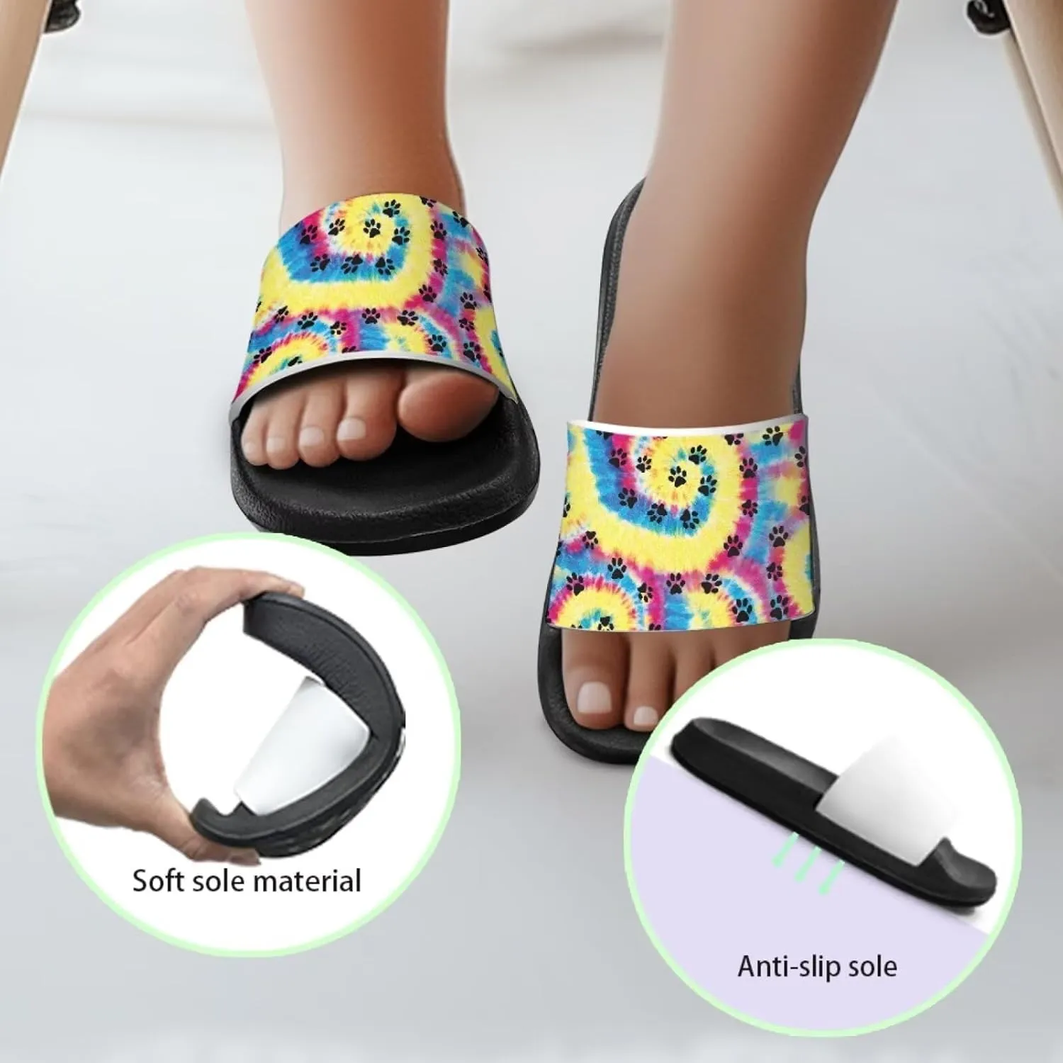 Toddler Boys Slides Sports Slides Sandals Water Shoes Casual Slippers Comfortable Beach Pool Shower Shoes Waterproof
