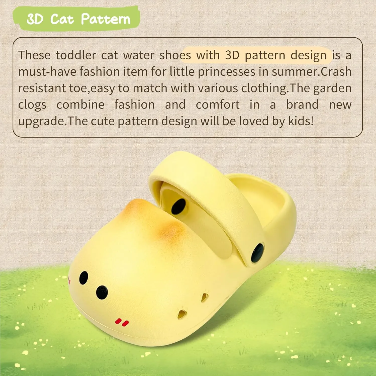 Toddler Little Girls Boys Clogs Cute Cartoon Garden Water Summer Sandals for Kids Slip-on Slides Slippers Indoor Outdoor Beach Pool Shoes