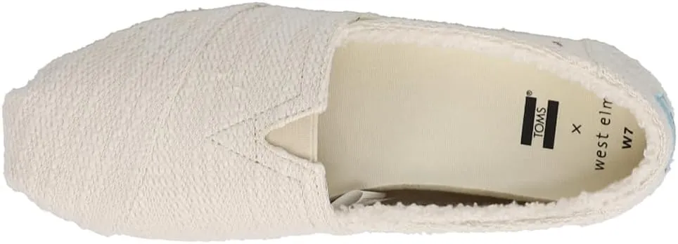 TOMS Womens Alpargata Cozy Knit Slip On Flats Casual - Off White