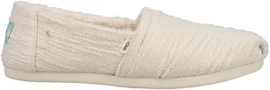 TOMS Womens Alpargata Cozy Knit Slip On Flats Casual - Off White