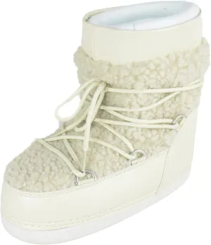 TOP Moda Women Shoes Rain Snow Winter Waterproof Boots Warm Sherpa Faux Fur Ankle Bootie Lace Up Emmett-36