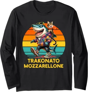 TRAKONATO MOZZARELLONE - Brain Red Tralala Shark Retro Long Sleeve T-Shirt