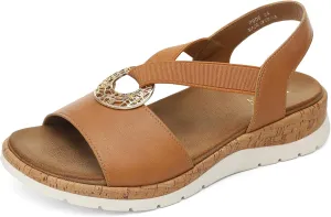 UBFEN Womens Platform Wedge Sandals Casual Open Toe Comfortable Ladies Outdoor Walking Beach Shoes Dress with Arch Support
