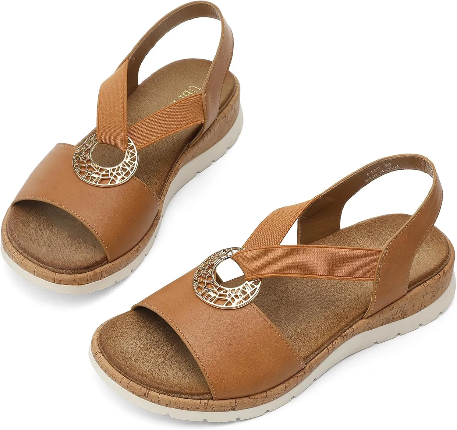 UBFEN Womens Platform Wedge Sandals Casual Open Toe Comfortable Ladies Outdoor Walking Beach Shoes Dress with Arch Support