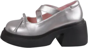 Ulalaza Vintage Mary Jane Comfort Loafers Platform Chunky Mid-Heel Classic Lace up Zipper Closed Round Toe Slip-on Uniform Dress Shoes Brogues Casual Fashion Shoes with Chain for Women