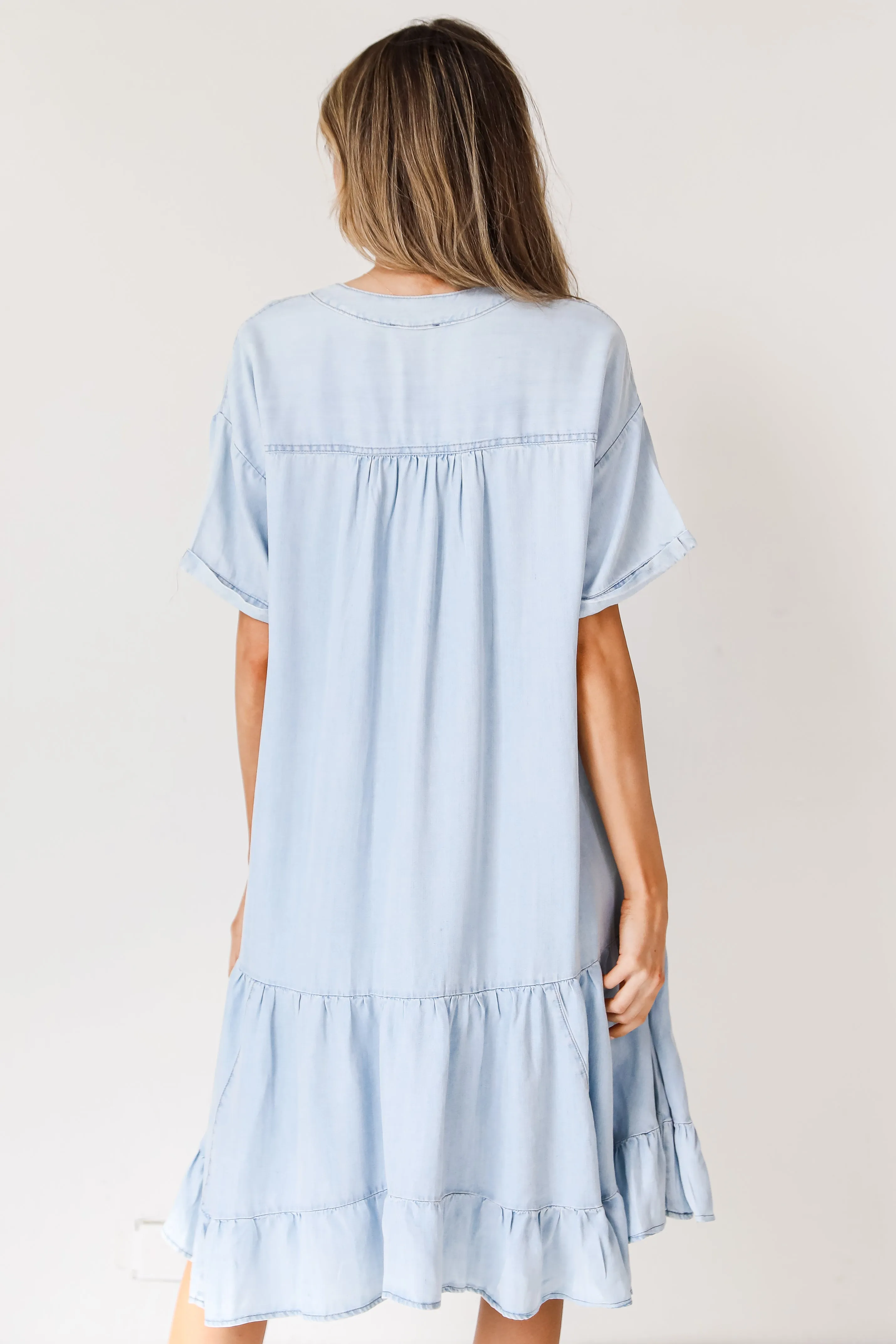 Uniquely Sweet Denim Babydoll Mini Dress