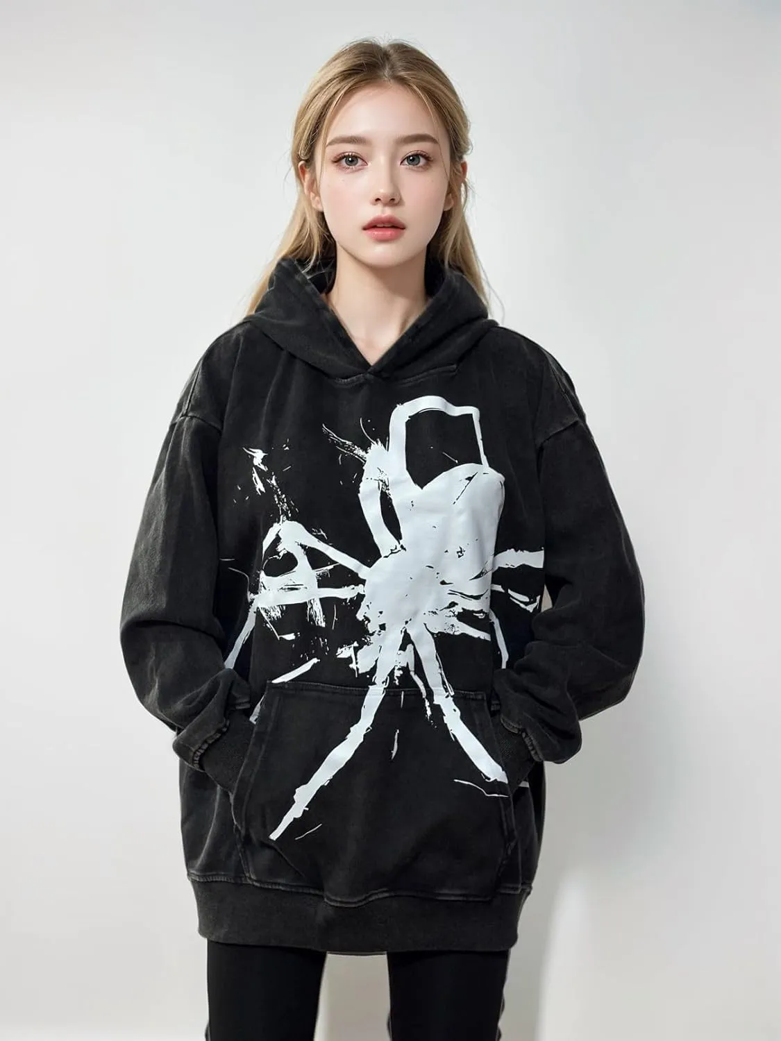 Unisex 3D Blood Hand/Spider Horror Hoodie Dark Streetwear Gothic Punk High Street Fashion Halloween Must-Have