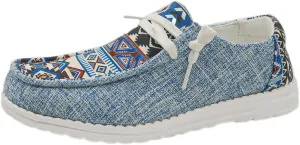 Unisex-Adult Aztec Lightweight Lace-Up Canvas Loafers Sneakers Shoes Wide Width Feet Outdoor Slip-on Flat Shoes Low Top Shoes Summer Casual Gowalk Shoes for Women Men, US Size 6-11