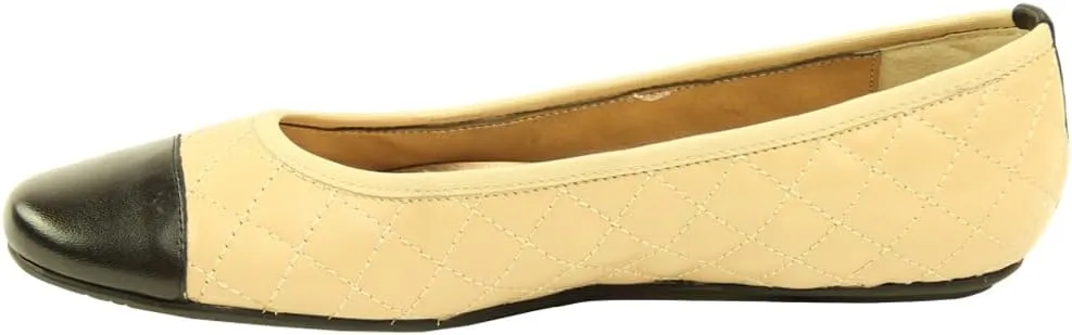 VANELi Womens Serene Quilted Slip On Ballet Flats Casual - Beige