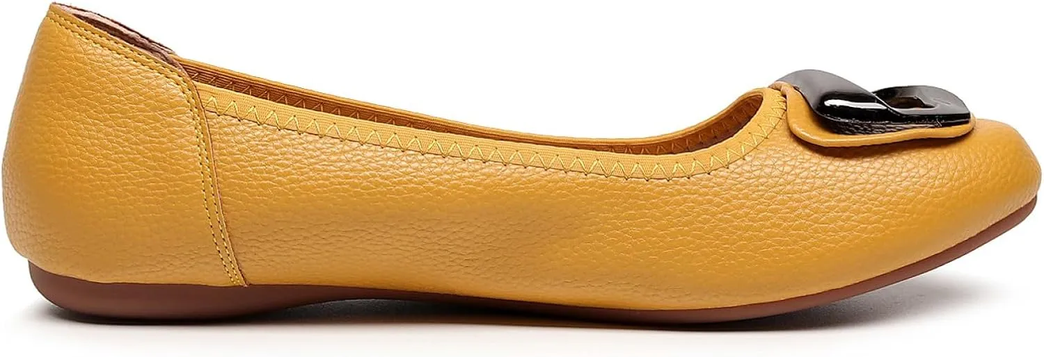 VenusCelia Women's Buckle Dance Flats Shoe