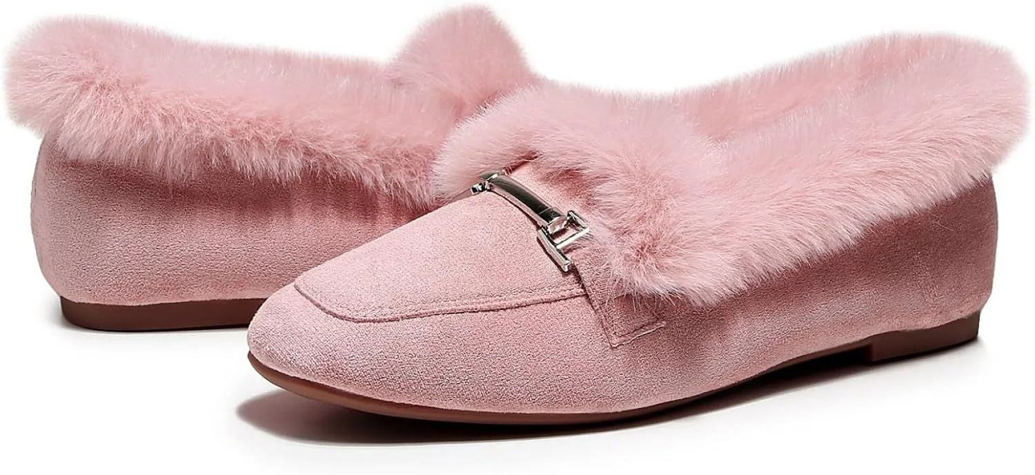 VenusCelia Women's Cozy Furry Flat Shoe