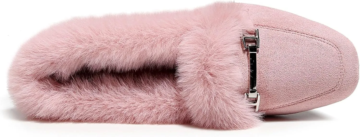 VenusCelia Women's Cozy Furry Flat Shoe